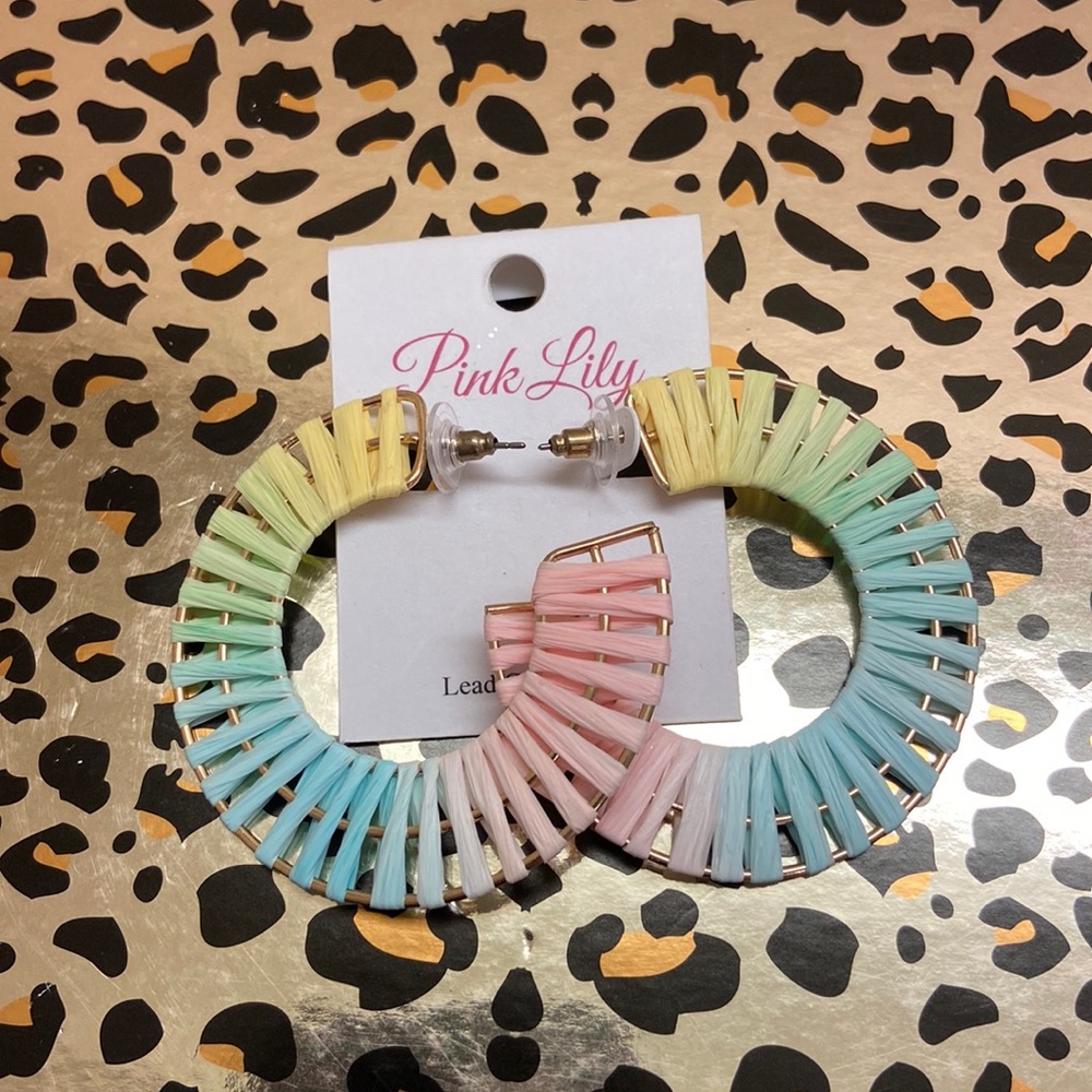 💕Pink Lily Colorful Hoop Earrings